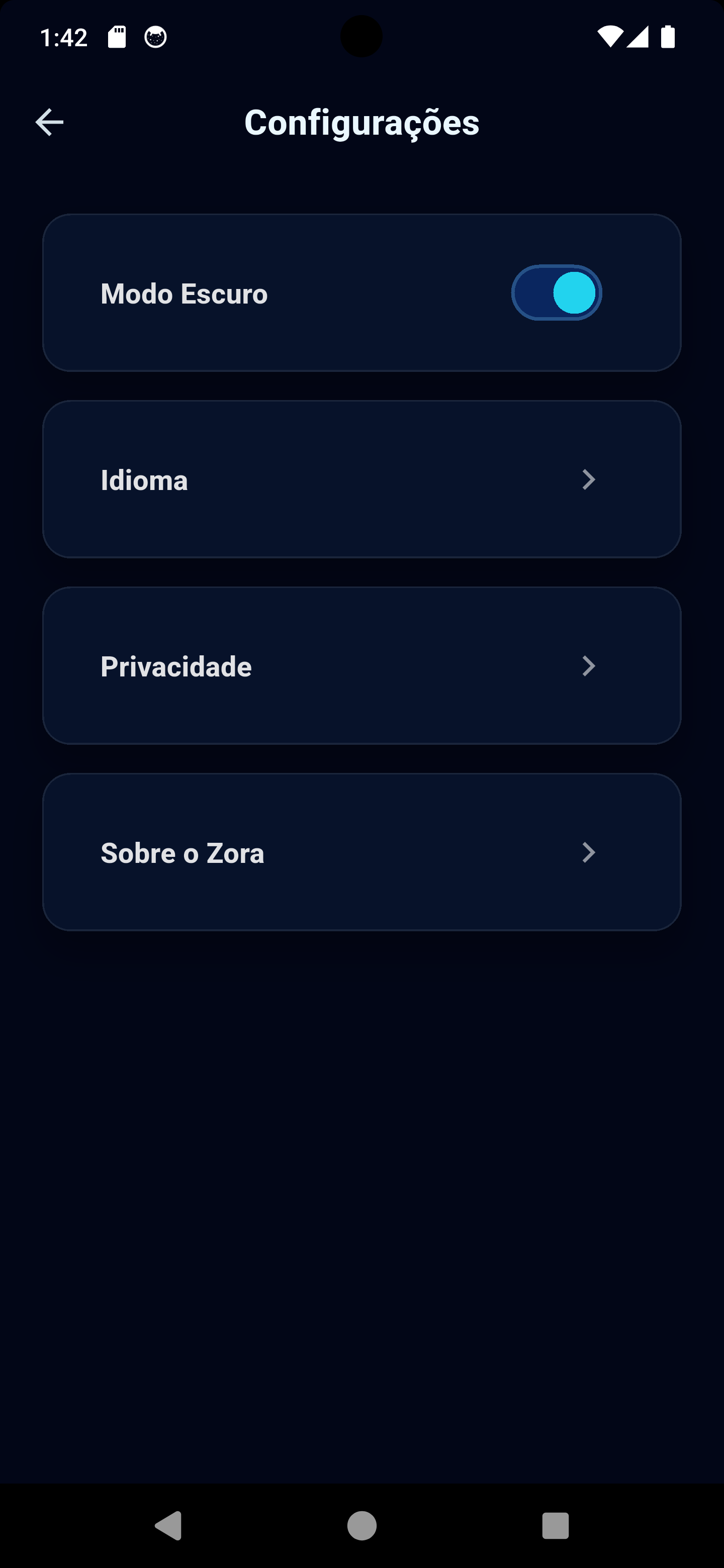 Configurações gerais relacionadas ao núcleo informacional do Zora7 Suite